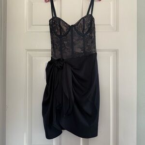 Black Lace and satin Dress